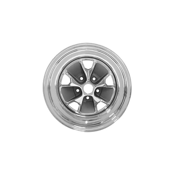 Scott Drake® - 14 x 5 5-Spoke Chrome with Charcoal Accents Steel Factory Wheel (Replica)