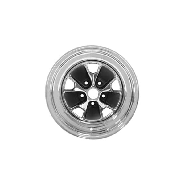 Scott Drake® - 14 x 6 5-Spoke Chrome with Charcoal Accents Steel Factory Wheel (Replica)
