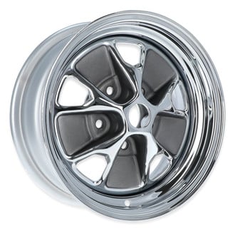 Scott Drake® - 5-Spoke Chrome with Charcoal Accents 14x6 Steel Factory Wheel - Replica