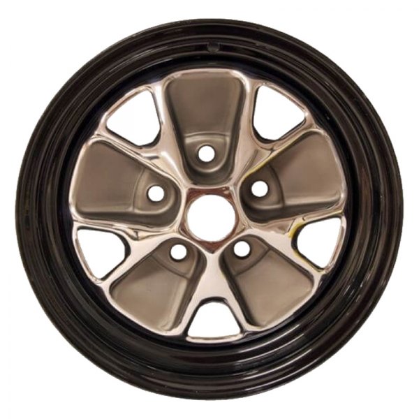 Scott Drake® - 14 x 5 5-Spoke Black with Charcoal Accents Steel Factory Wheel (Replica)