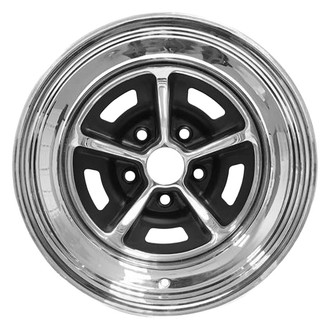Scott Drake® - 5-Slot Chrome with Black Accents 15x7 Steel Factory Wheel - Replica