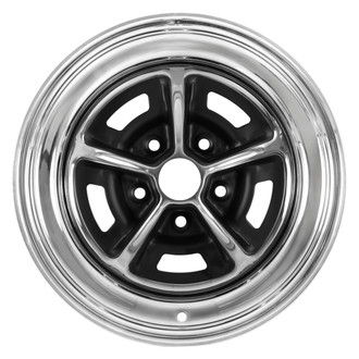 Scott Drake® - 5-Slot Chrome with Black Accents 15x8 Steel Factory Wheel - Replica