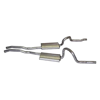 Scott Drake® - Aluminized Steel Dual Crossmember-Back Exhaust System with Split Rear Exit