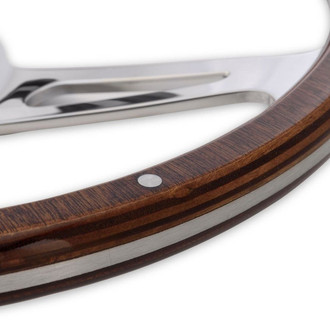 Scott Drake® - 3-Spoke GT350 Style Genuine Wood Steering Wheel