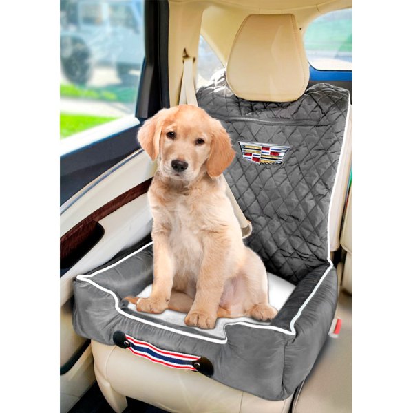  Seat Armour® - Komfort2Go Gray Car Pet Bed and Seat Cover with Cadillac Logo