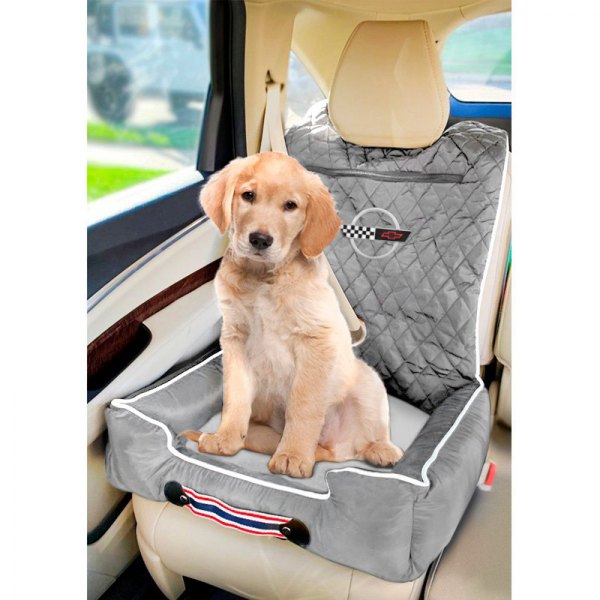  Seat Armour® - Komfort2Go Gray Car Pet Bed and Seat Cover with Corvette C4 Logo