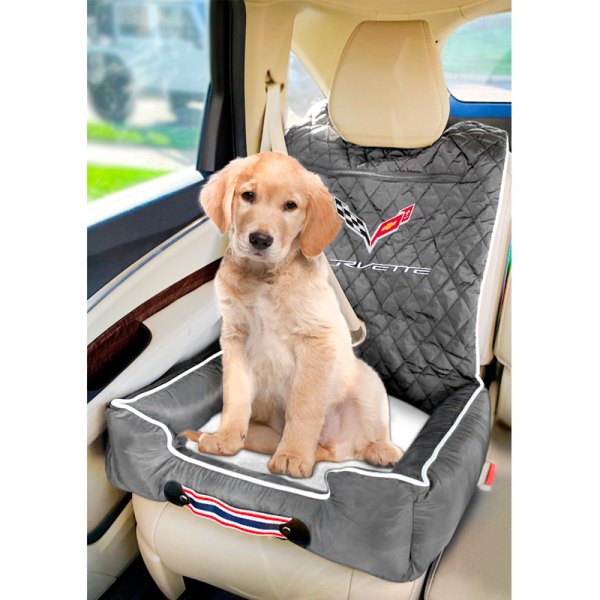  Seat Armour® - Komfort2Go Gray Car Pet Bed and Seat Cover with Corvette C7 Logo