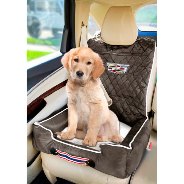  Seat Armour® - Komfort2Go Tan Car Pet Bed and Seat Cover with Cadillac Logo
