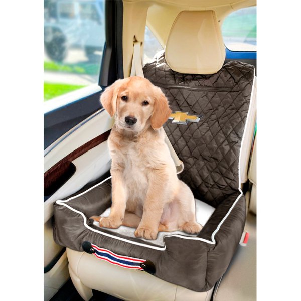  Seat Armour® - Komfort2Go Tan Car Pet Bed and Seat Cover with Chevy Logo