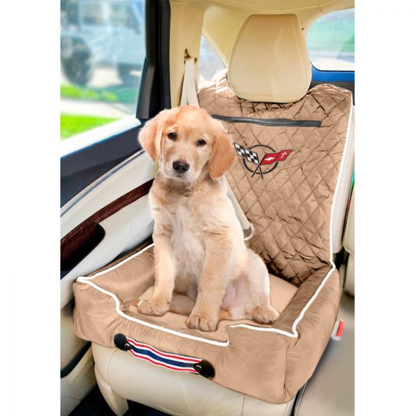  Seat Armour® - Komfort2Go Tan Car Pet Bed and Seat Cover with Corvette C5 Logo