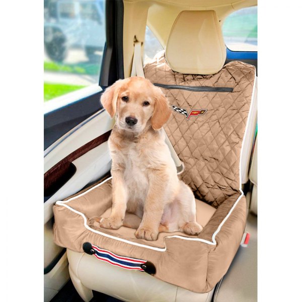  Seat Armour® - Komfort2Go Tan Car Pet Bed and Seat Cover with Corvette C6 Logo