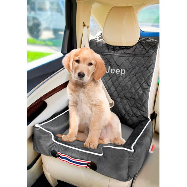  Seat Armour® - Komfort2Go Black Car Pet Bed and Seat Cover with Jeep Lettering Logo