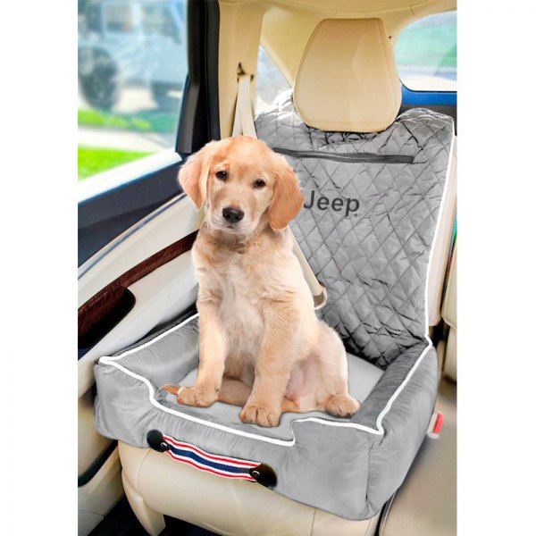  Seat Armour® - Komfort2Go Gray Car Pet Bed and Seat Cover with Jeep Lettering Logo