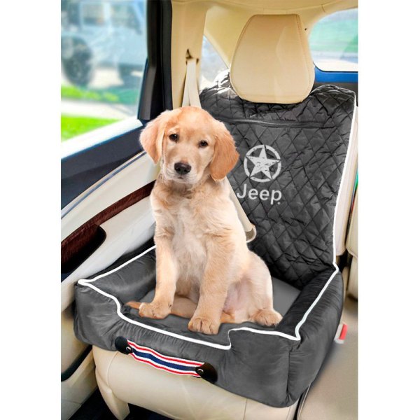  Seat Armour® - Komfort2Go Black Car Pet Bed and Seat Cover with Jeep and Star Logo