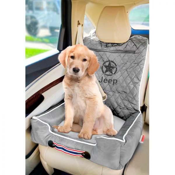  Seat Armour® - Komfort2Go Gray Car Pet Bed and Seat Cover with Jeep and Star Logo