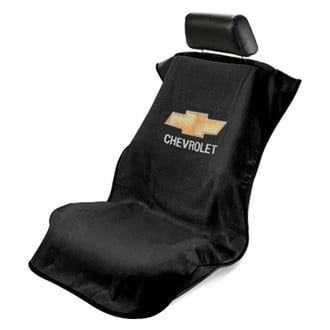 Seat Armour® - Black Towel Seat Cover with Chevy Logo