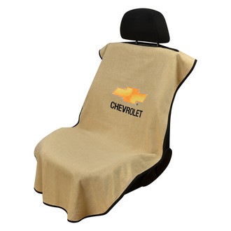 Seat Armour® - Tan Towel Seat Cover with Chevy Logo