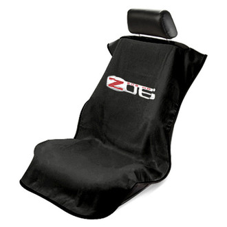 Seat Armour® - Black Towel Seat Cover with Corvette Z06 Logo