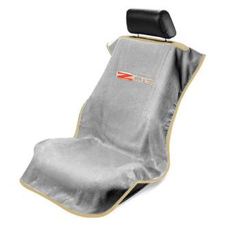 Seat Armour® - Gray Towel Seat Cover with Corvette Z06 Logo
