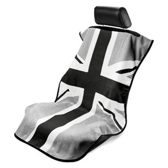 Seat Armour® - Black/White/Gray Towel Seat Cover with Uncolored British Flag