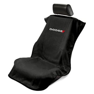 Seat Armour® - Black Towel Seat Cover with Dodge Logo