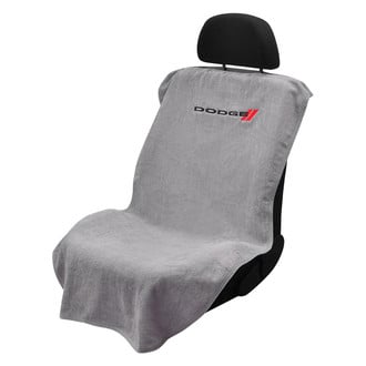 Seat Armour® - Gray Towel Seat Cover with Dodge Logo