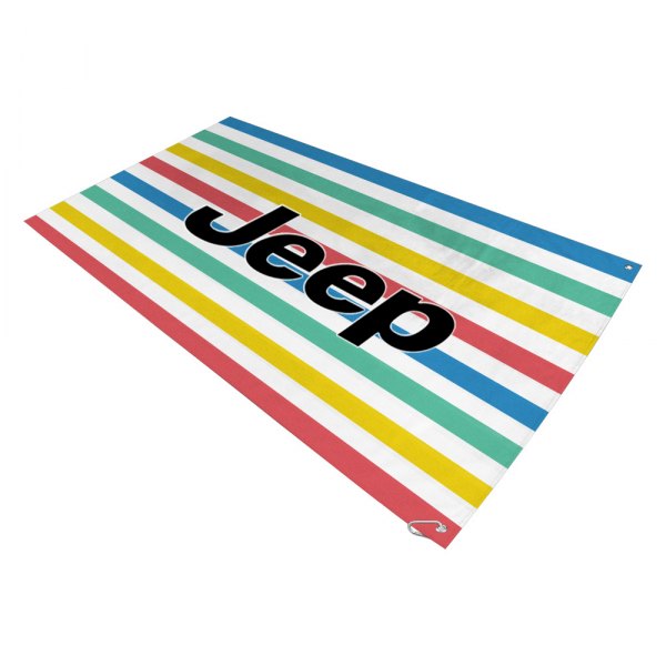  Seat Armour® - Towel 2 Go Striped Multi Color Seat Cover with Jeep Logo