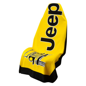 Seat Armour® - Towel 2 Go Yellow Seat Cover with Jeep Wrangler Logo