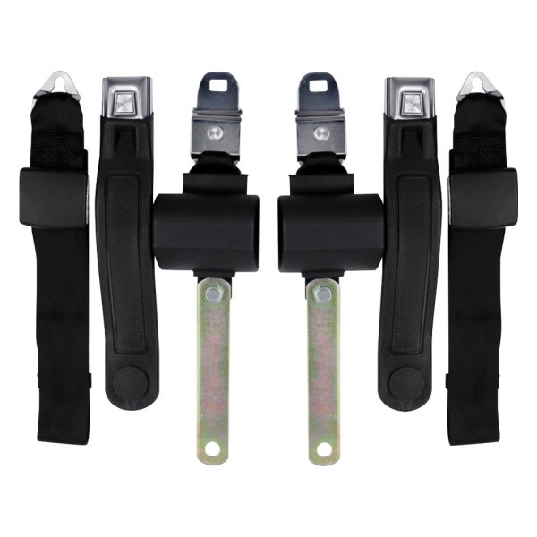 Seatbelt Solutions® - 2-Point Lap Belts with Manual Shoulder Belts and Center Lap, Black