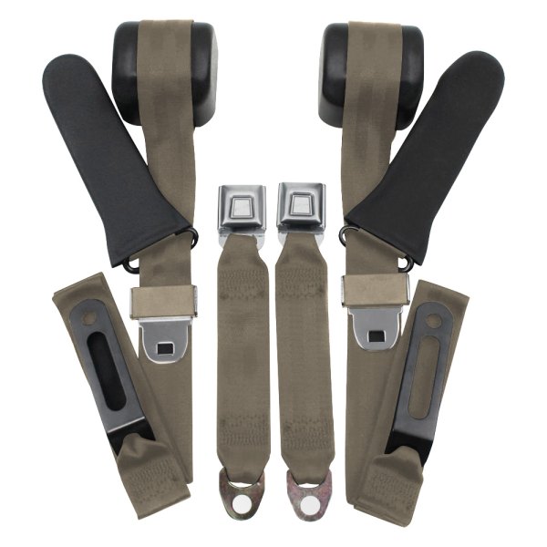Seatbelt Solutions® - 3-Point Bench Seat Belt Conversion Kit with Center Lap, Tan