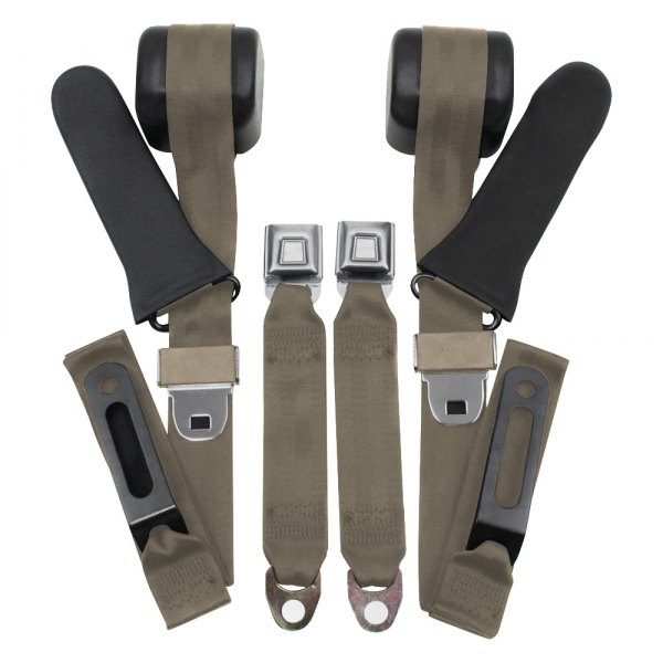 Seatbelt Solutions® - 3-Point Bucket Seat Belt Conversion Kit, Tan