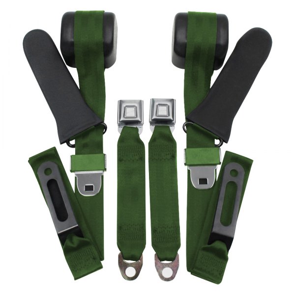Seatbelt Solutions® - 3-Point Bench Seat Belt Conversion Kit with Center Lap, Green