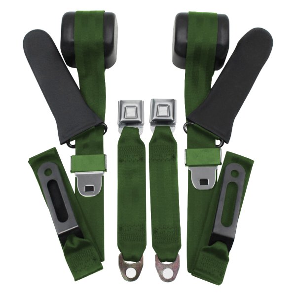 Seatbelt Solutions® - 3-Point Bucket Seat Belt Conversion Kit, Green