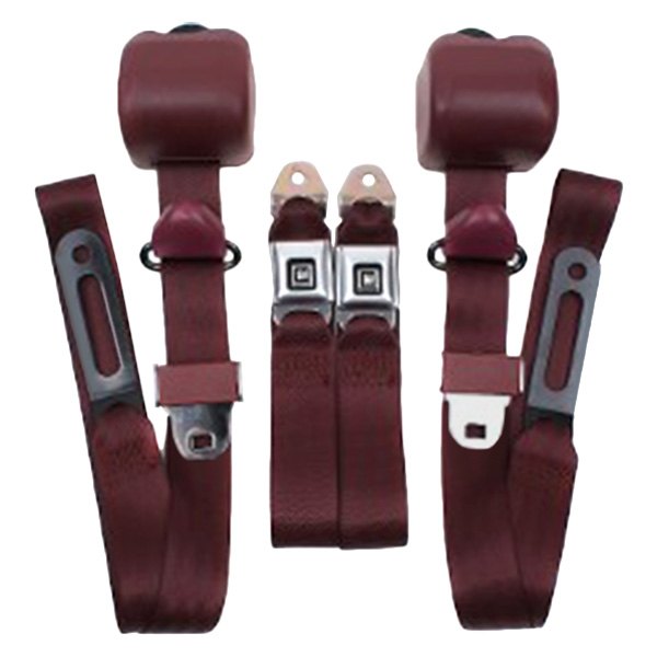  Seatbelt Solutions® - 3-Point Retractable Seat Belt with 12" Sleeve, Maroon