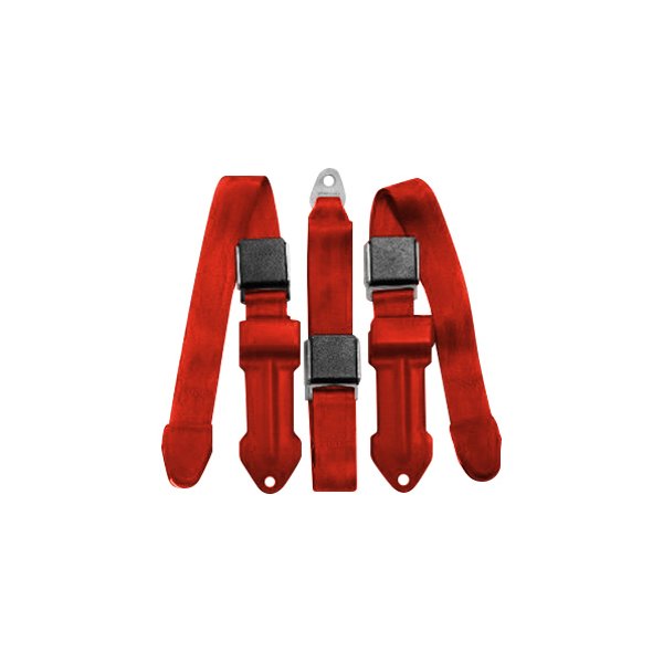 Seatbelt Solutions® - 2-Point Front Retractable Seat Belts, Flame Red