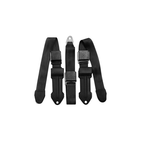 Seatbelt Solutions® - 2-Point Retractable Front Seat Belts with Center Lap, Black