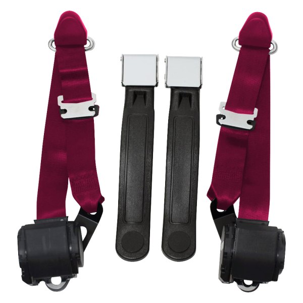 Seatbelt Solutions® - 3-Point Seat Belts Conversion Kit, Maroon