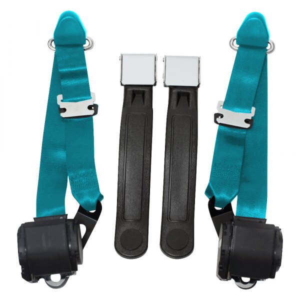 Seatbelt Solutions® - 3-Point Seat Belts Conversion Kit, Turquoise