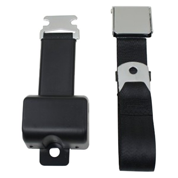  Seatbelt Solutions® - 2-Point Retractable Lap Belt with 24" Floppy Buckle End, Black