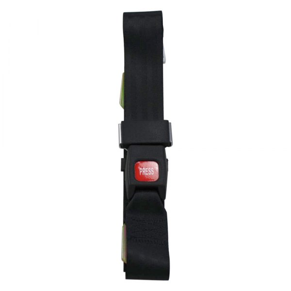 Seatbelt Solutions® - 2-Point Non-Retractable Lap Belt with Plastic Push Button Buckle, Black