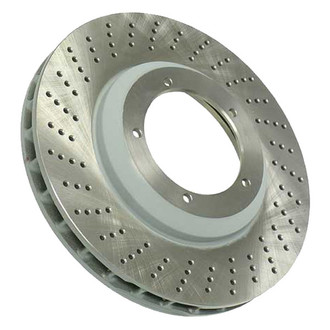 Sebro® - Drilled Coated Front Driver Side Brake Rotor