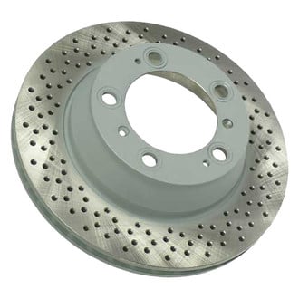 Sebro® - Drilled Coated Rear Driver Side Brake Rotor