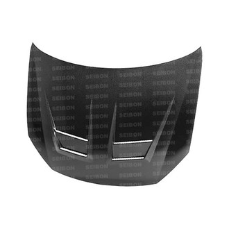 Seibon® - DV-Style Gloss Carbon Fiber Hood with Shaved Emblem