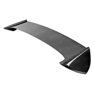 Seibon® - STI-Style Gloss Black Carbon Fiber Rear Roof Spoiler with Shaved Emblem
