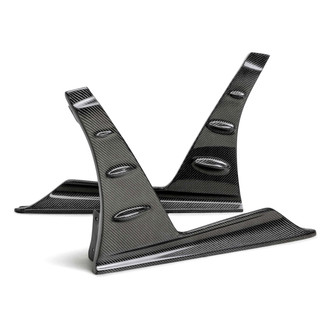 Seibon® - MB-Style Gloss Carbon Fiber Front Side Skirt Extensions