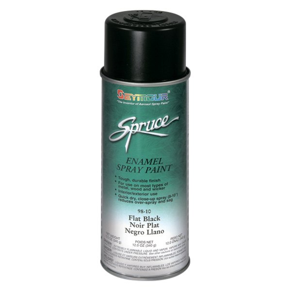 Seymour Spruce Enamel Spray Paint — Flat Black, 12ct. Case, 16-Oz. Cans,  Model# 98-10 CS