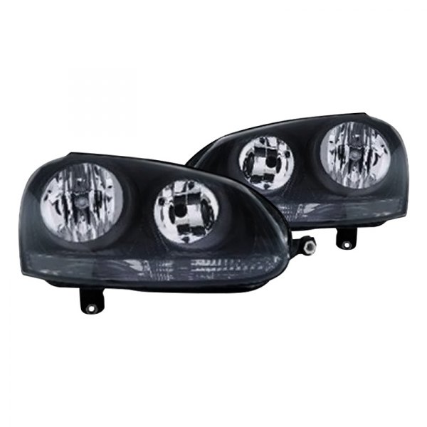 Sherman® - Driver and Passenger Side Black Euro Headlights
