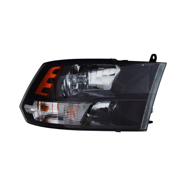 Sherman® - Driver and Passenger Side Black Euro Headlights, Dodge Ram