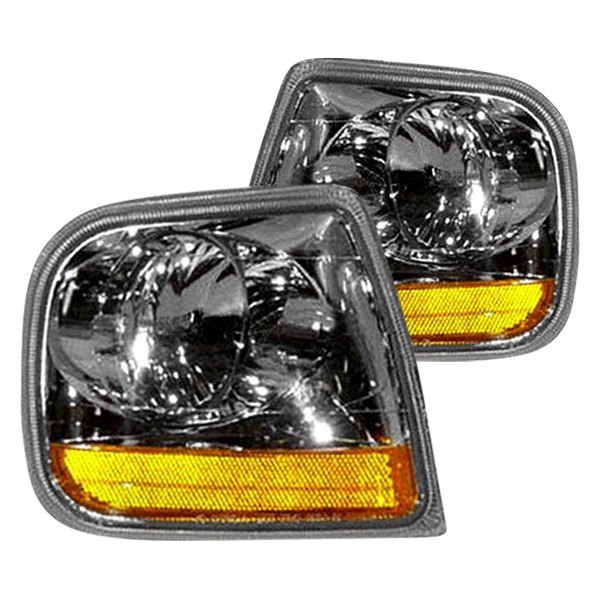 Sherman® - Diamond Cut Chrome/Amber/Clear Turn Signal/Corner Lights