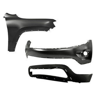 Sherman® - 3-Piece (Front Upper and Lower Bumper Cover, Front Passenger Side Fender) (CAPA Certified)